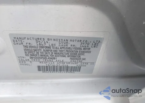 2014 Nissan Versa Note Sv from USA, damaged, VIN 3N1CE2CP4EL434261